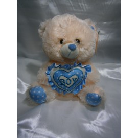 Peluche oso corazon boy celeste 35 cm