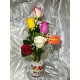 Taza cumpleaños con 5 rosas