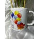 Taza cumpleaños con 5 rosas